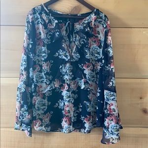 White House Black Market Ruffle Blouse